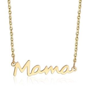 Stainless Steel Gold 'Mama' Necklace